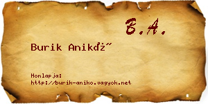 Burik Anikó névjegykártya