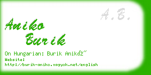 aniko burik business card